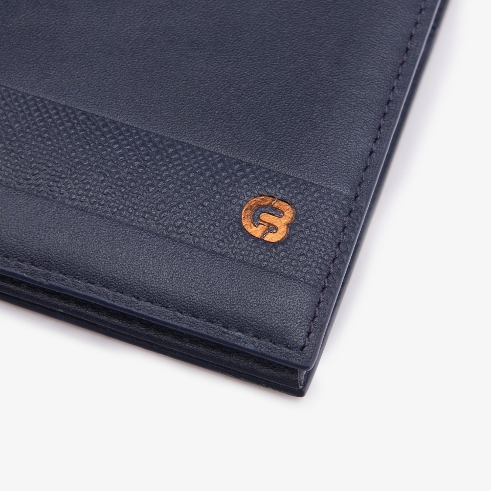 Ví nam Gence dáng dọc da bò Swift màu xanh C17