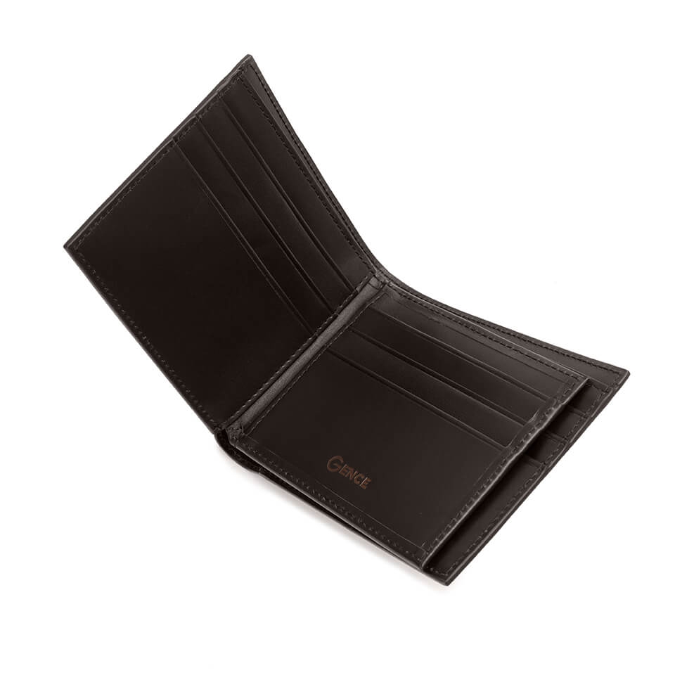 Bóp ngang nam da bò Nappa màu đen C16