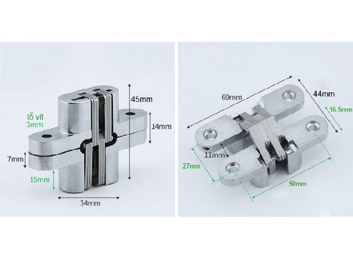 bản lề chữ thập kích thước 45*69mm