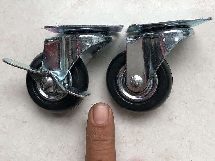 bánh xe cai su 2 vòng bi 60mm