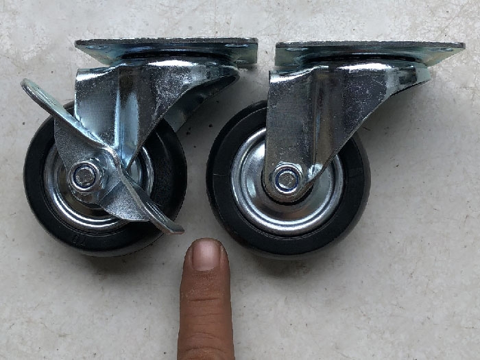 bánh xe cai su 2 vòng bi 80mm