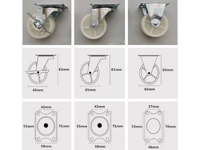 bánh xe đẩy đa hướng 65mm