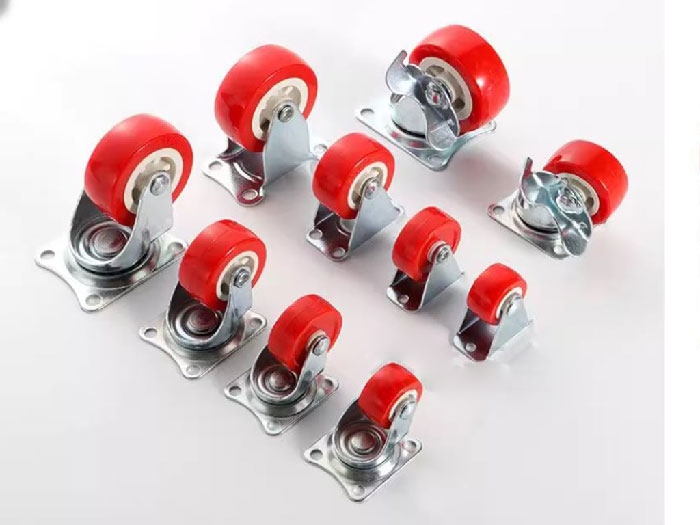 bánh xe nhỏ bằng nhựa PVC màu đỏ