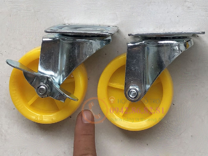 bánh xe nhựa vàng 80mm