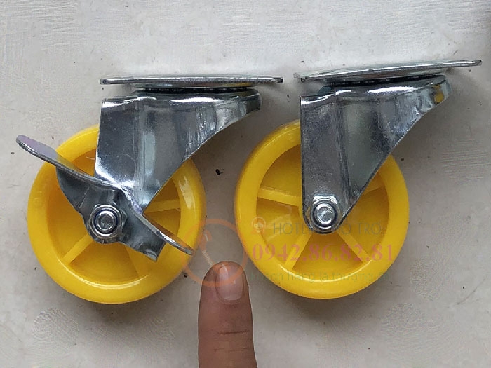 bánh xe nhựa vàng 70mm