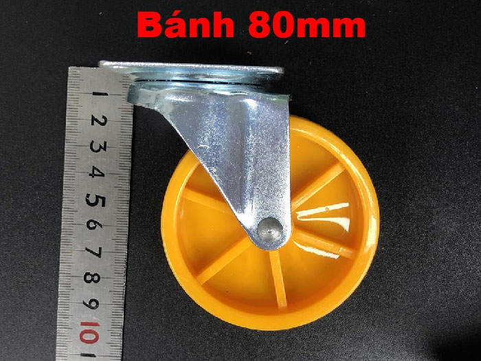 kích thước bánh xe nhựa vàng 80mm