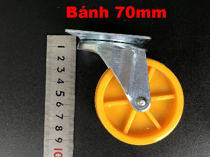 kích thước bánh xe nhựa vàng 70mm