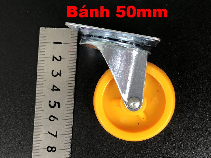 kích thước bánh xe nhựa vàng 50mm