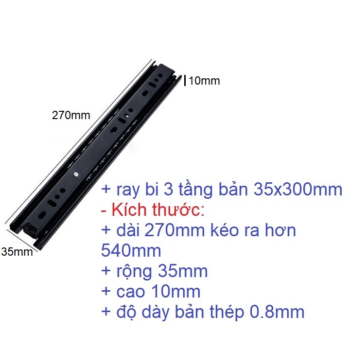 RAY TRƯỢT BI 3 TẦNG THIẾT KẾ CHẮC CHẮN CHO NGĂN KÉO TỦ GỖ
