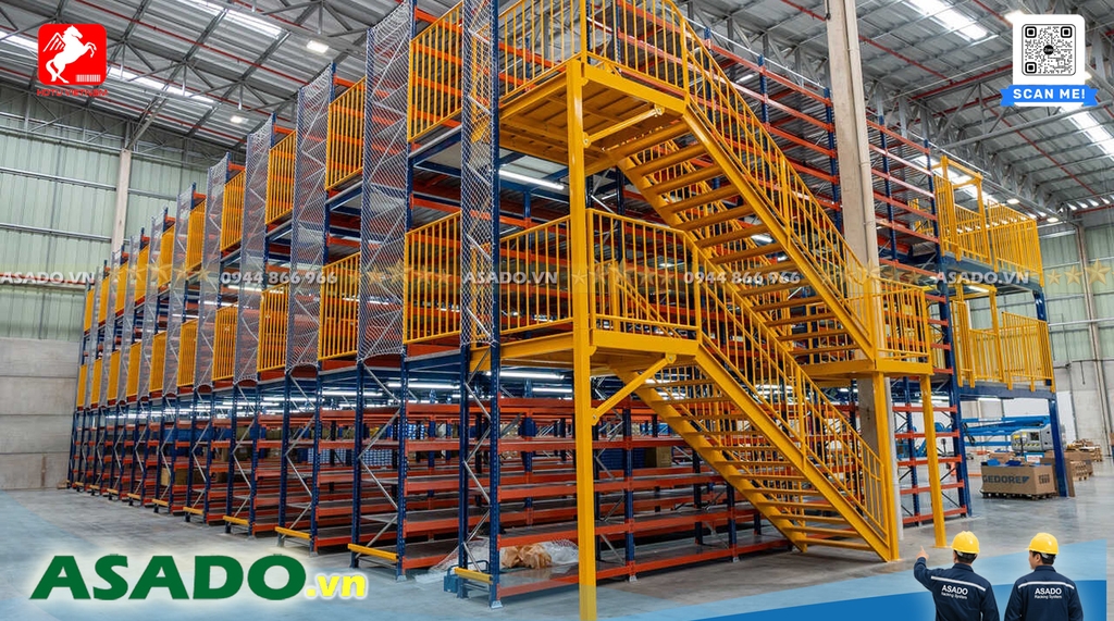 Kệ kho công nghiệp sàn mezzanine giá rẻ chất lượng