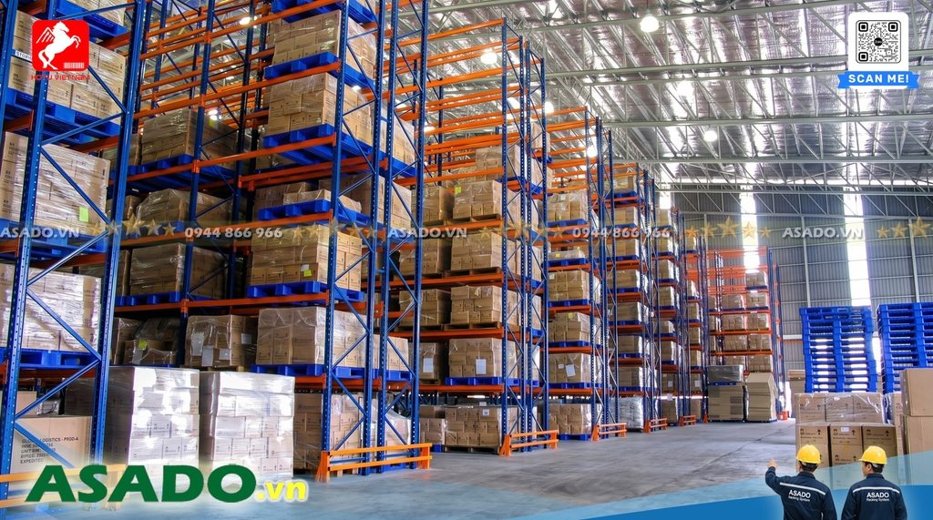 Kệ kho hàng 8 tầng tải trọng 1 tấn / tầng