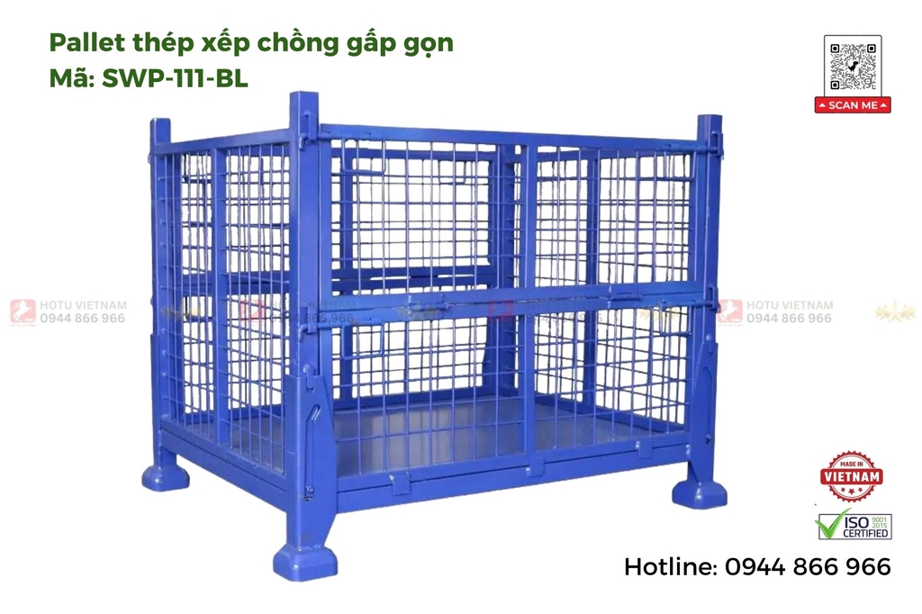 Pallet xếp chồng gấp gọn sơn tĩnh điện