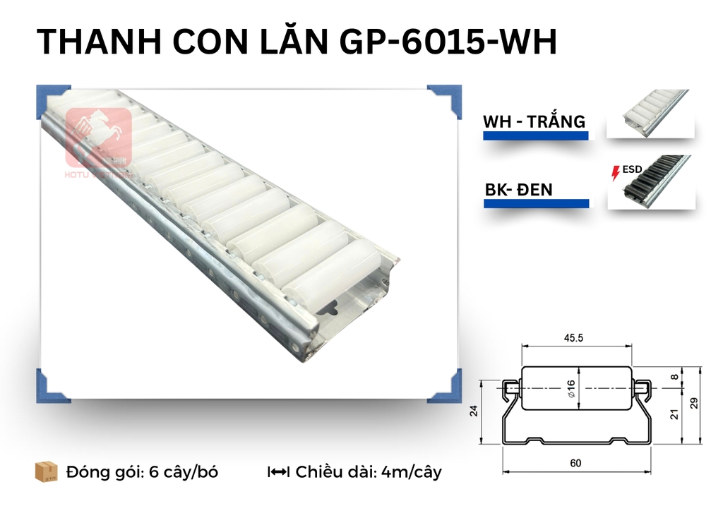 Thanh con lăn 60 ASADO - Nhập khẩu Hàn Quốc 