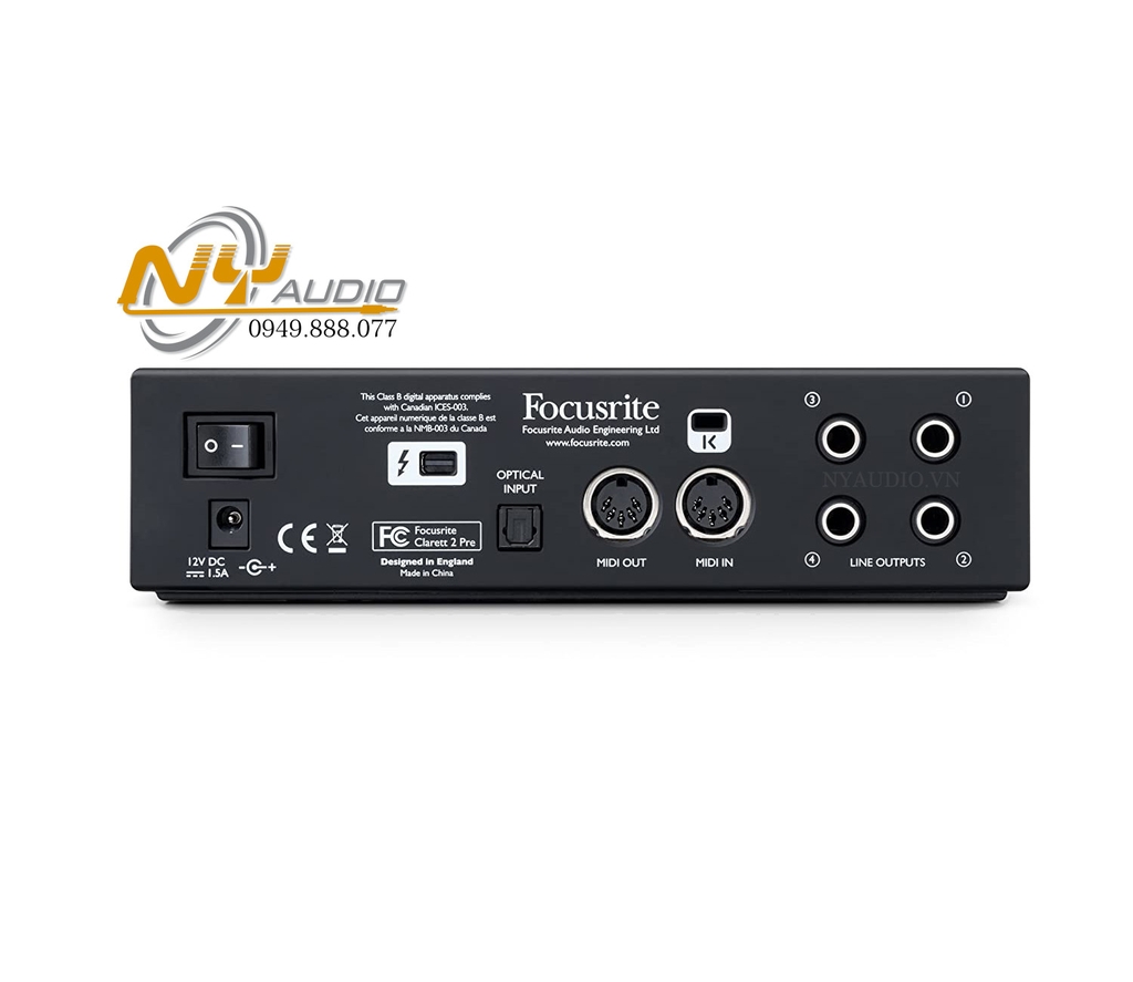 Focusrite Clarett 2Pre Thunderbolt | hàng phân phối chính hãng giá cực tốt 