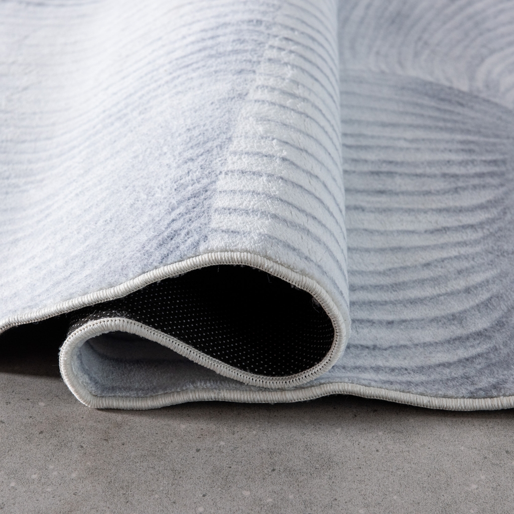 Thảm trải sàn Hayden Ghi oval lông mềm