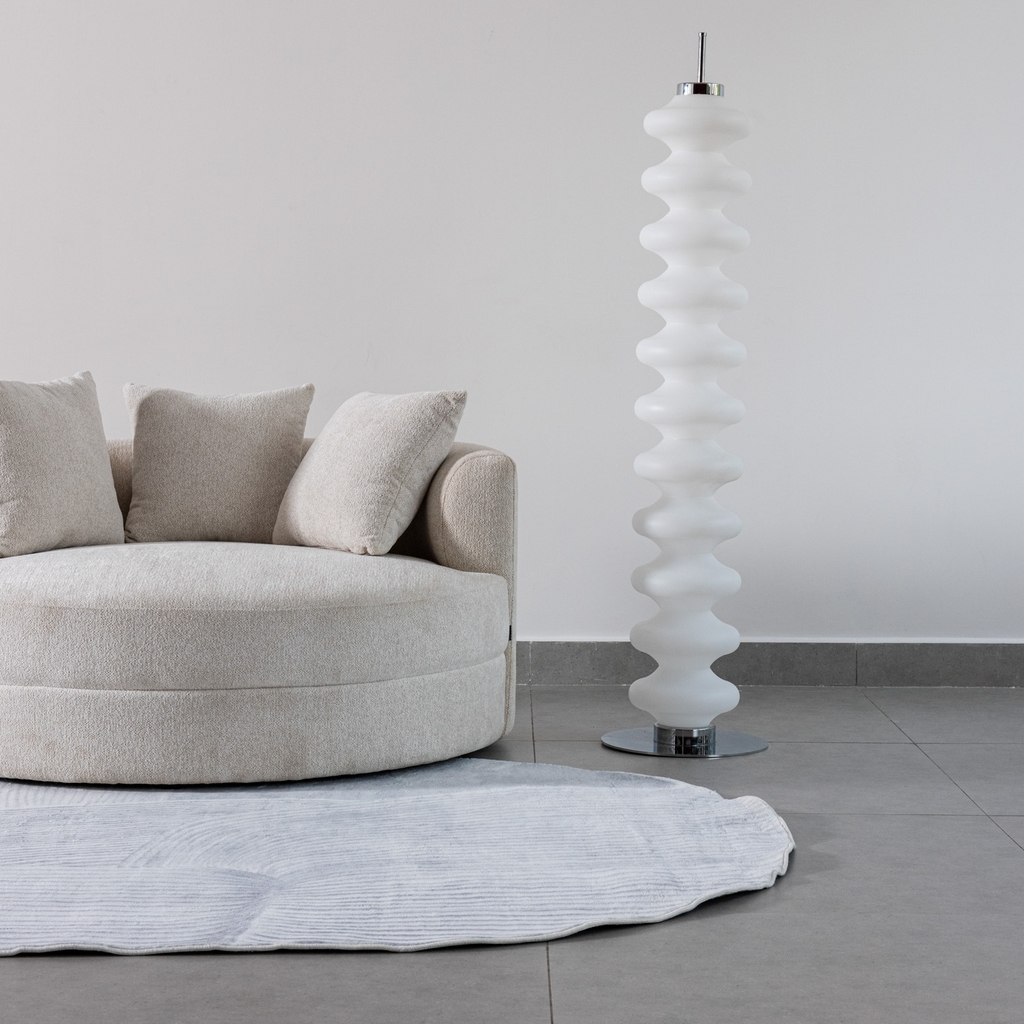 Thảm trải sàn Hayden Ghi oval lông mềm