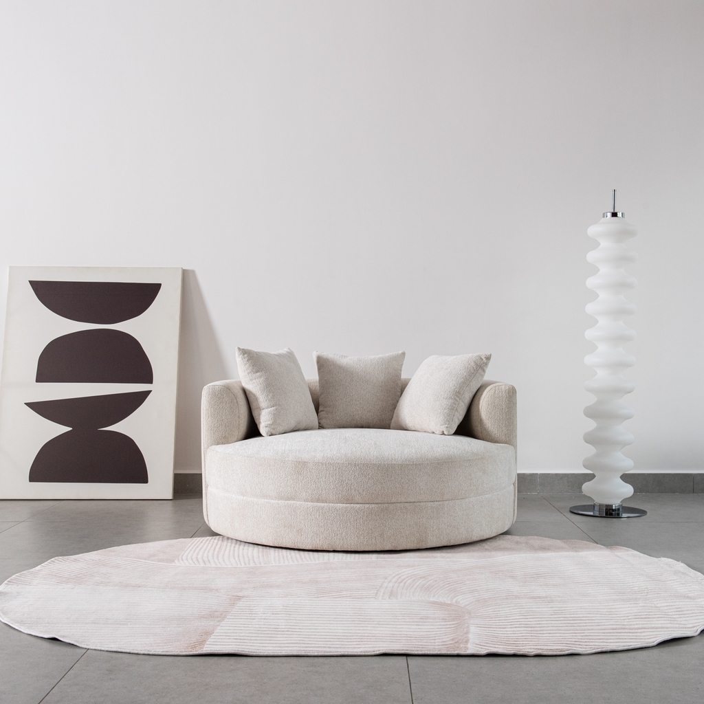 Thảm trải sàn Hayden Nâu oval lông mềm