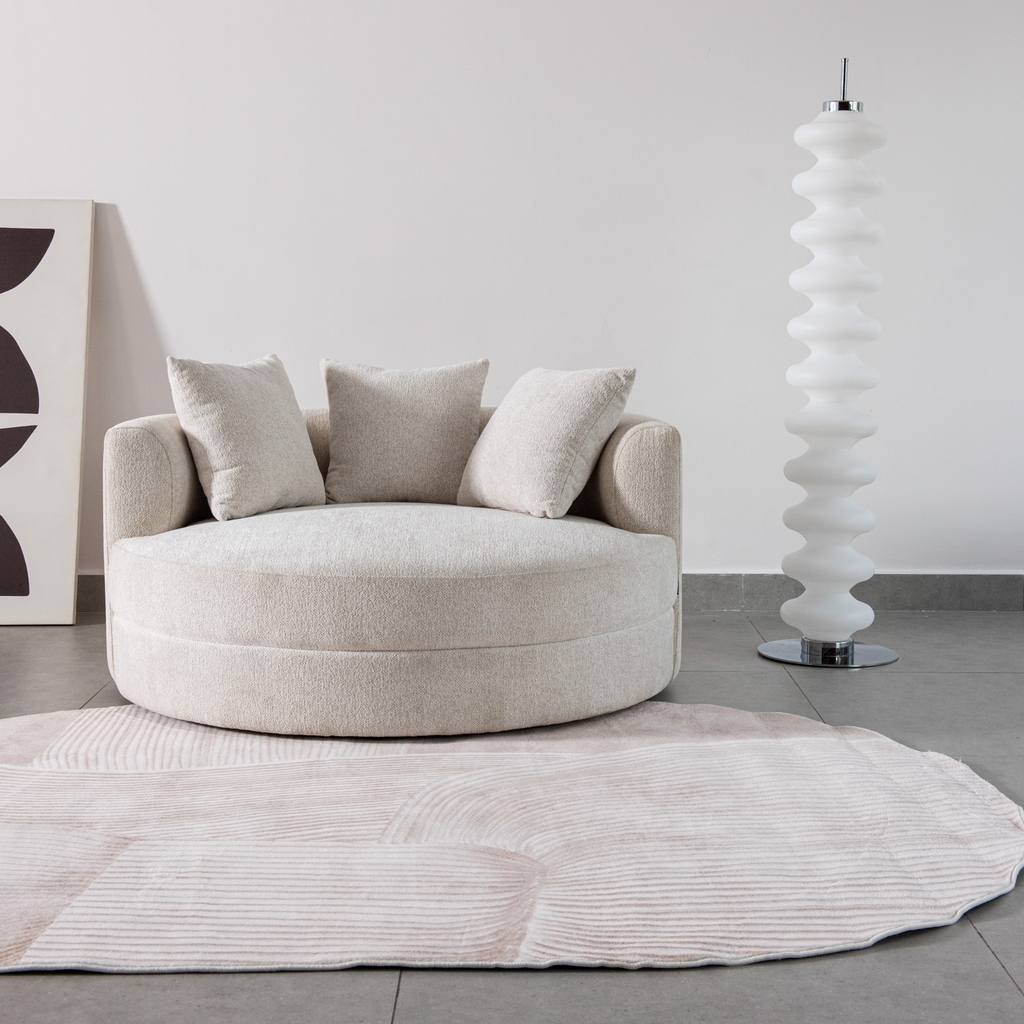Thảm trải sàn Hayden Nâu oval lông mềm