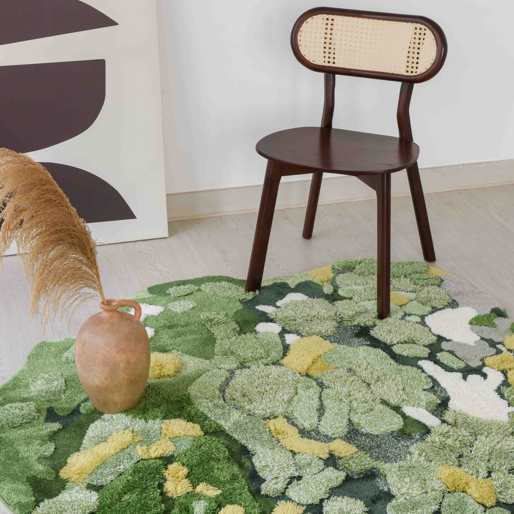 Thảm trải sàn Moss tufted dệt nổi 150 x 158