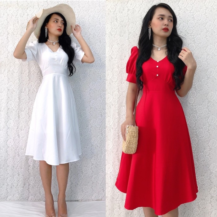 Mua Online Chân váy Vintage 2 lớp Siêu Xinh 2 Màu | Khuyến mãi giá rẻ  72.000 đ