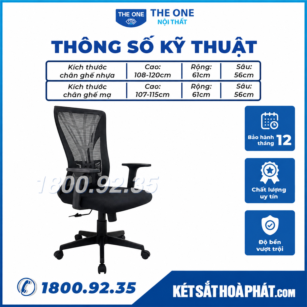 Ghế xoay văn phòng Hòa Phát The One GL222 chính hãng giá rẻ