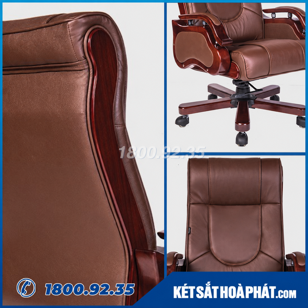 Ghế giám đốc Hòa Phát The One TQ01 bọc da thật chân xoay
