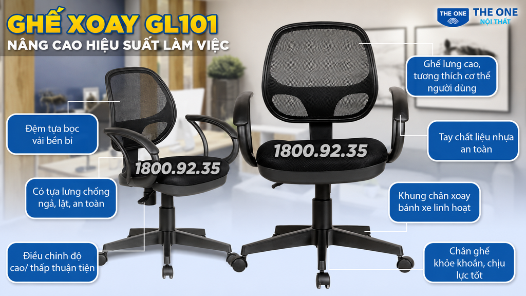 Ghế xoay văn phòng Hòa Phát The One GL101 giá rẻ