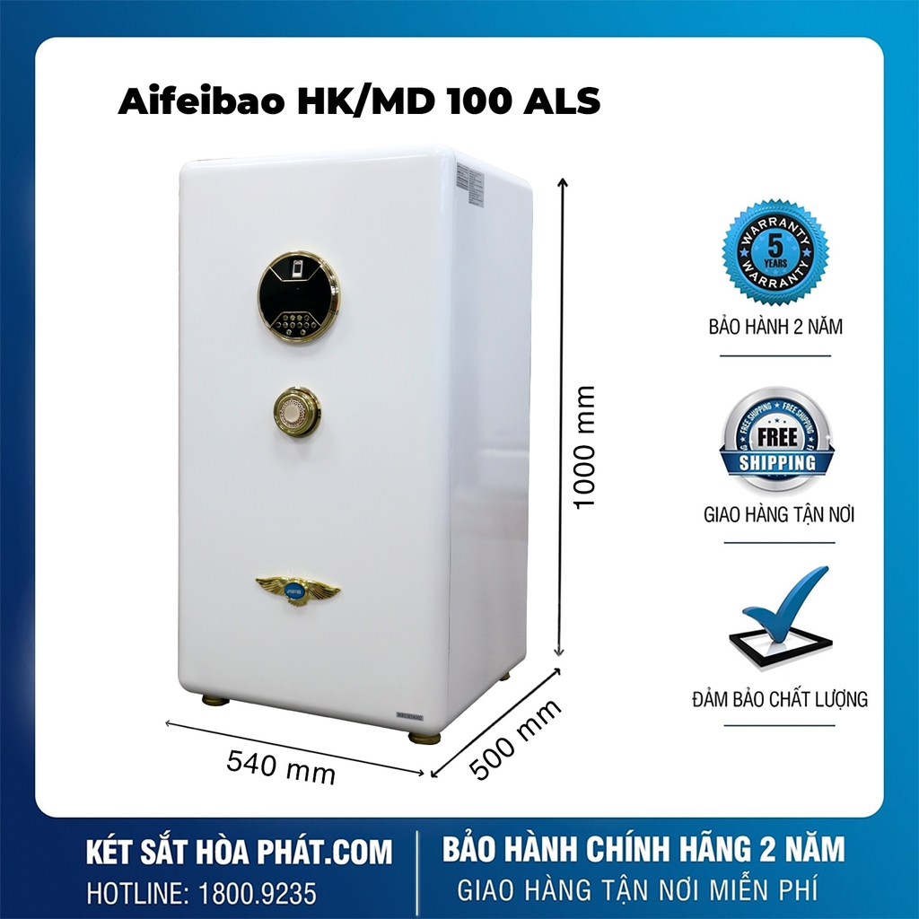 Két Sắt Thông Minh Aifeibao HK-A1/D-100-ALS Khóa Điện Tử Vân Tay Cỡ Lớn