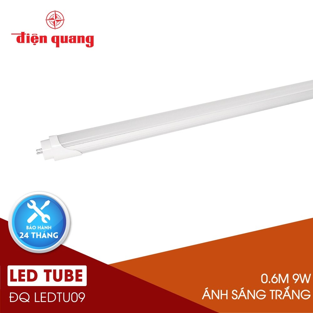 Bóng LED tube ĐQ LEDTU09 thân nhôm(0.6M/ Ánh sáng trắng/ Ánh sáng vàng)
