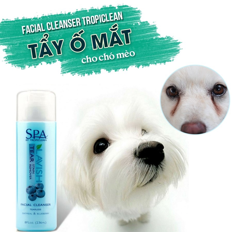 Sữa Rửa Mặt TROPICLEAN Spa Mỹ Tẩy Ố Vùng Mắt Facial Cleanser Tear Stain