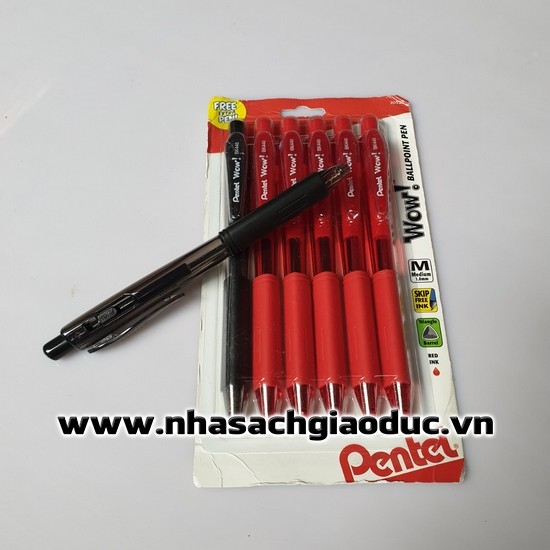 Bút gel Pentel BK440 0,7mm (đen - đỏ) - Pentel Wow