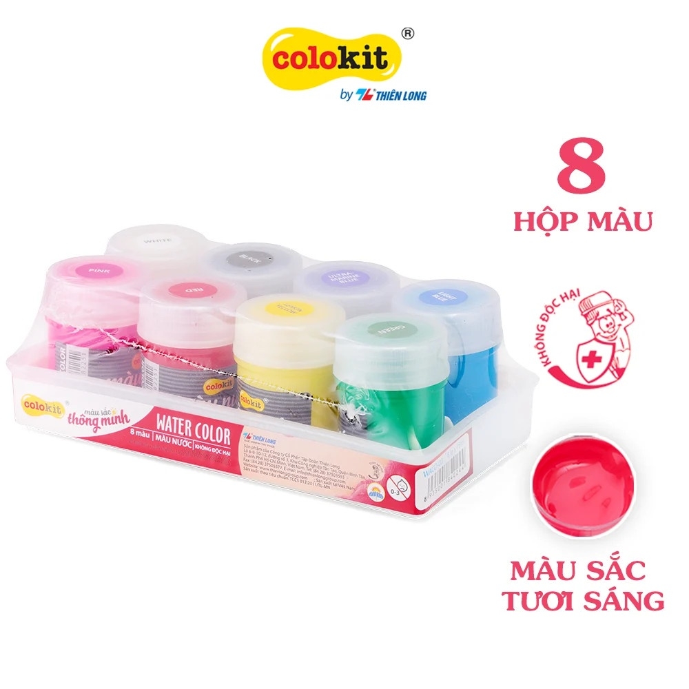 Màu nước Thiên Long Colokit WACO-03 - 8 màu | Nhà sách Giáo dục Onlygol