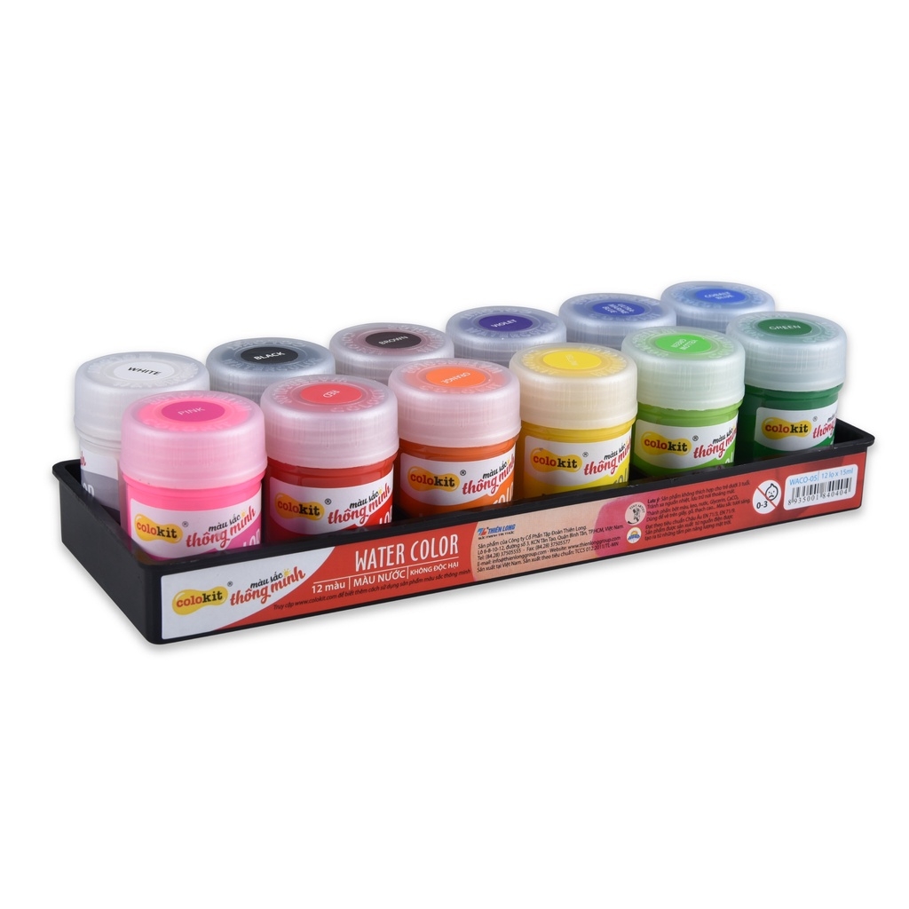 Màu nước Thiên Long Colokit WACO-05 - 12 màu | Nhà sách Giáo dục Onlygol