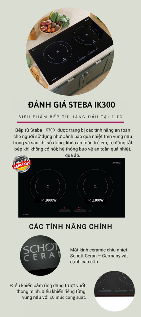 Bếp từ đôi Steba IK 300