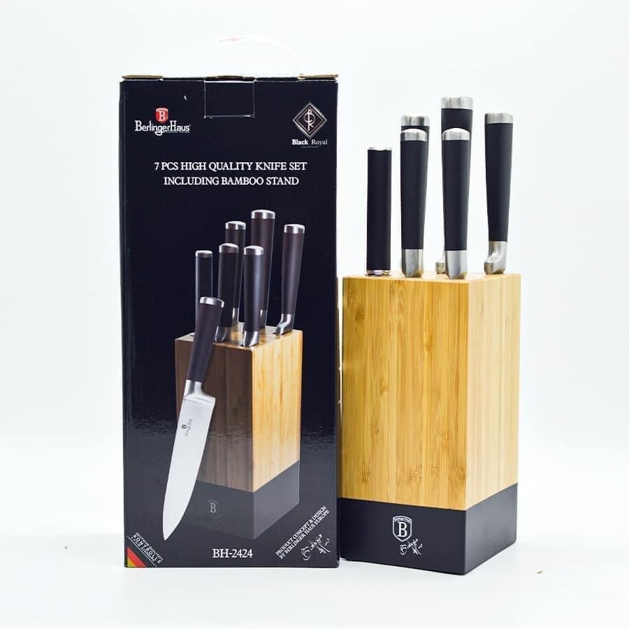 Bộ Dao 7 Món BERLINGER HAUS BH/2424 (Màu đen, Giá tre)