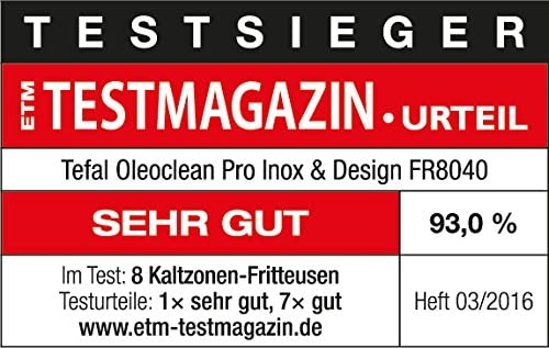 Nồi chiên ngập dầu Tefal FR8040, Công suất 2300W, Dung tích 3,5L. Thép không gỉ, Màu Bạc + Xanh