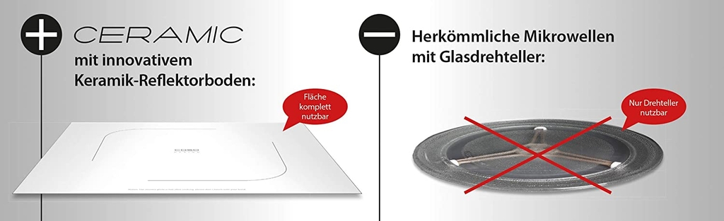 Lò vi Sóng + Nướng CASO MG20 Ceramic 2in1 - Dung tích 20 lít