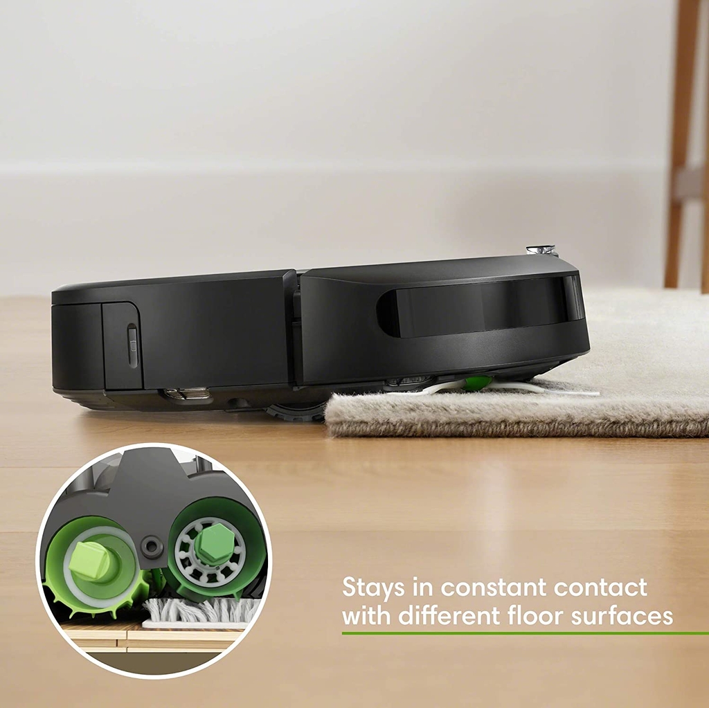 iRobot Roomba i7 + Robot hút bụi tự động loại bỏ bụi bẩn, kết nối Wi-Fi, lập bản đồ thông minh, hoạt động với Alexa, lý tưởng cho lông thú cưng, thảm, sàn cứng, màđen