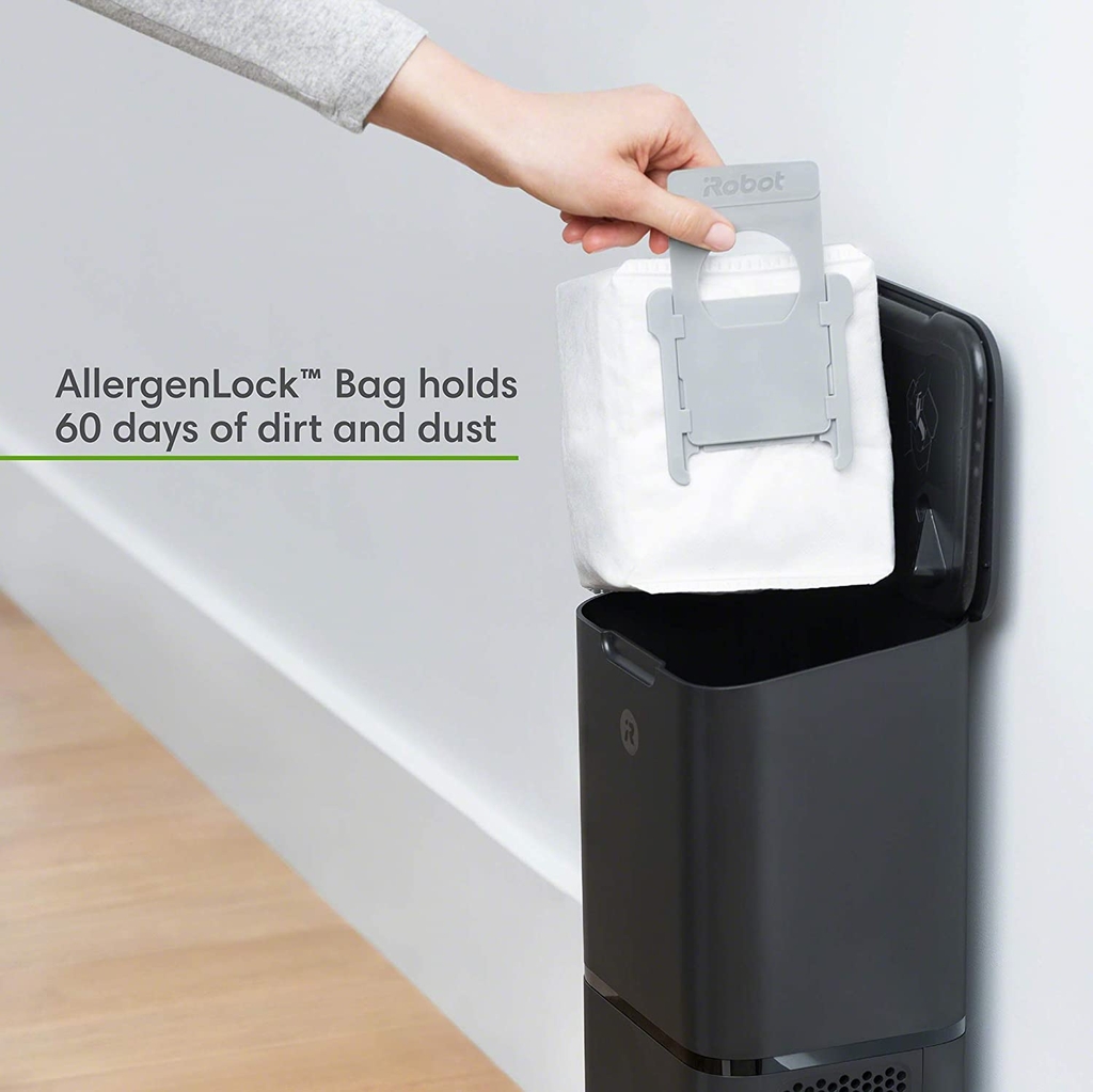 iRobot Roomba i7 + Robot hút bụi tự động loại bỏ bụi bẩn, kết nối Wi-Fi, lập bản đồ thông minh, hoạt động với Alexa, lý tưởng cho lông thú cưng, thảm, sàn cứng, màđen