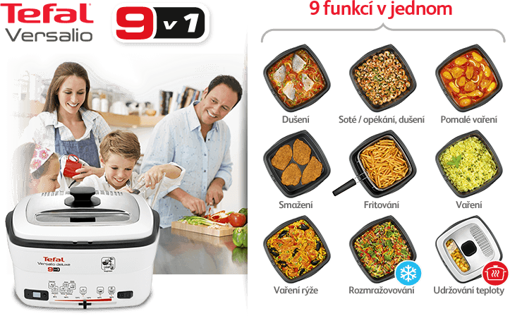 Nồi chiên đa năng Tefal FR4950 Versalio Deluxe 9 trong 1 (1600 Watts, Màu Trắng)