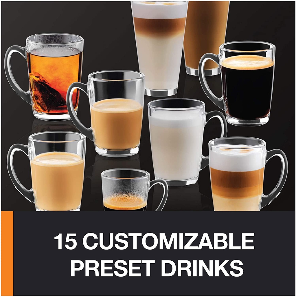 Máy pha Cafe KRUPS EA8918, Làm sạch tự động, chức năng 2 ly, Màn hình cảm ứng One Touch