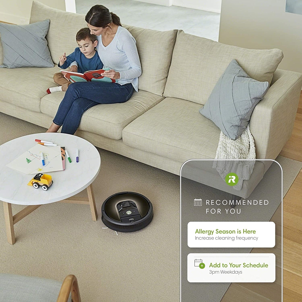 iRobot® Roomba 981 Robot hút bụi được kết nối Wi-Fi®, Lý tưởng cho Lông thú cưng, Thảm, Sàn cứng, Công nghệ Power Boost; Màu đen