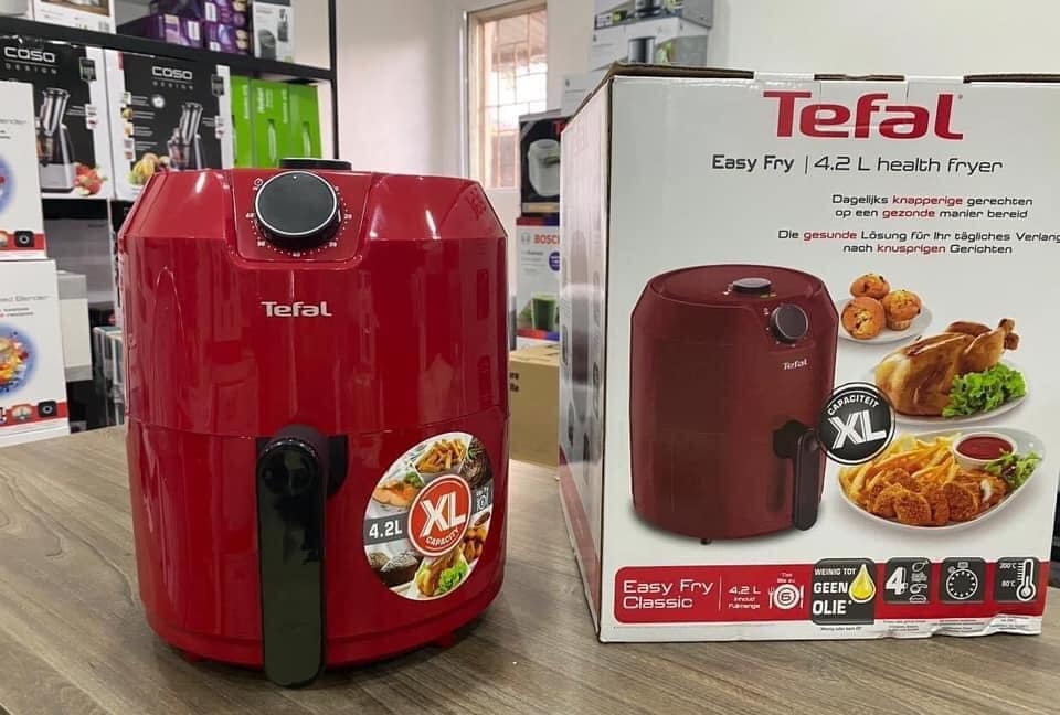 Nồi chiên không dầu Tefal EY2015, Chất liệu: Nhựa cao cấp, dùng được 4 chức năng nấu nướng, Dung tích 4,2L, Màu đỏ (Nhập Đức)