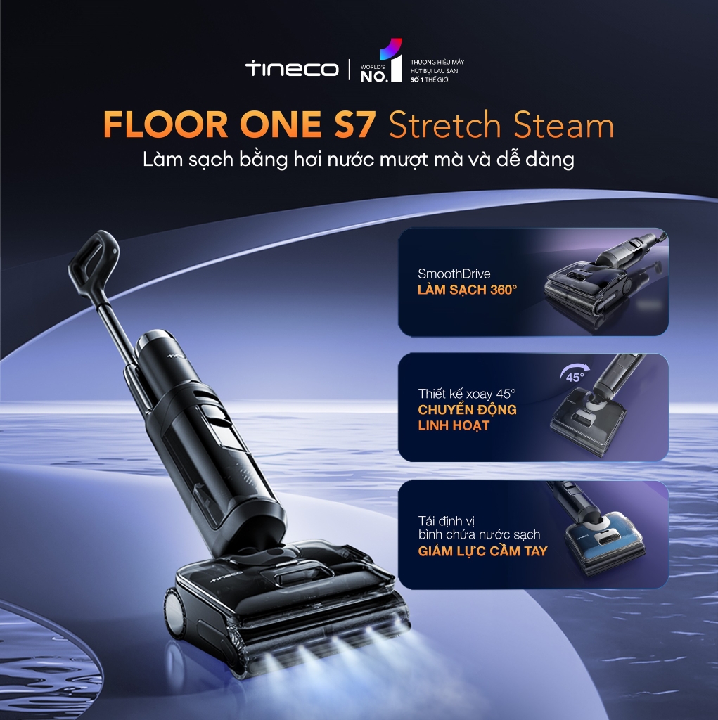 Máy hút bụi lau nhà Tineco Floor One S7 Stretch Steam