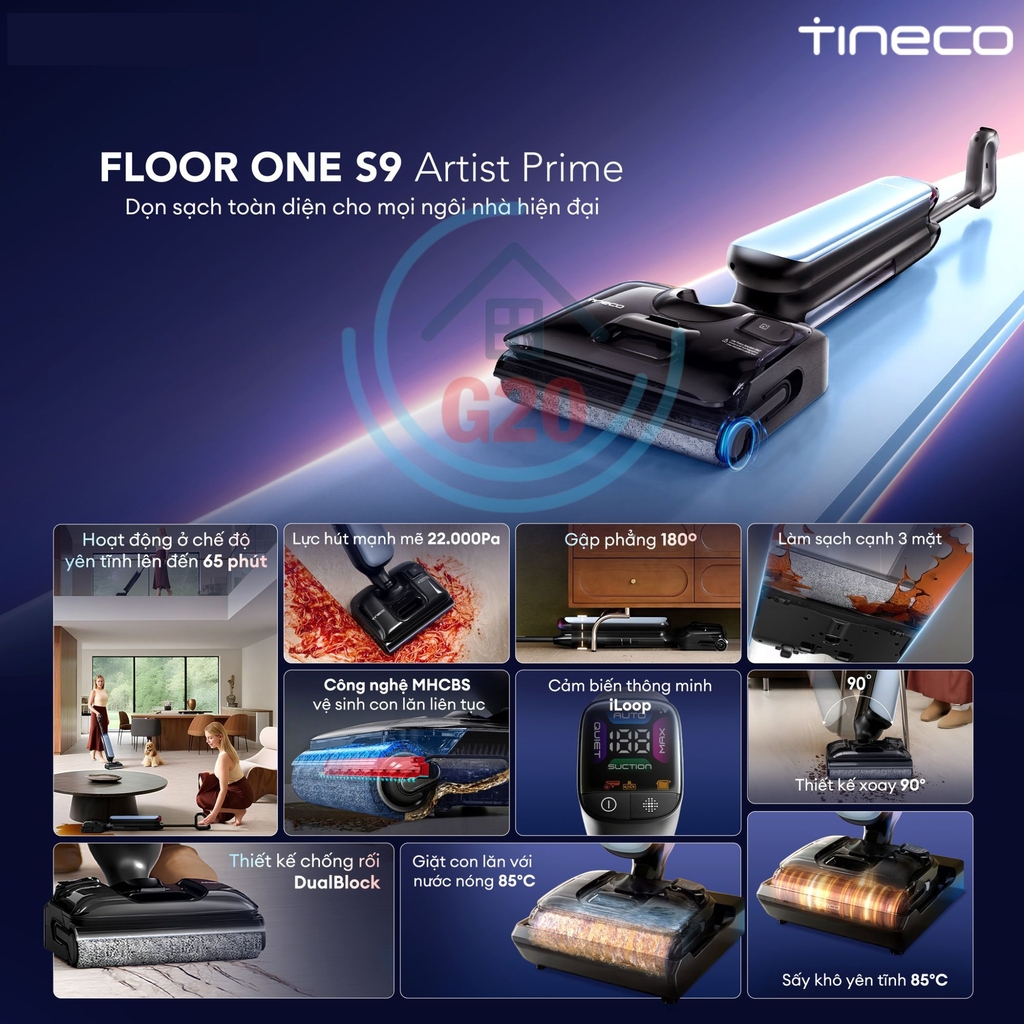 Máy hút bụi lau sàn khô ướt Tineco FLOOR ONE S9 Artist Prime
