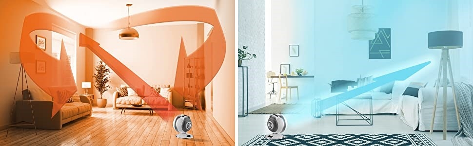 Rowenta HQ7112 Air Force Hot & Cool, quạt và máy sưởi 2in1, yên tĩnh, 2600W, quạt bệ, chuyển động không khí rộng rãi