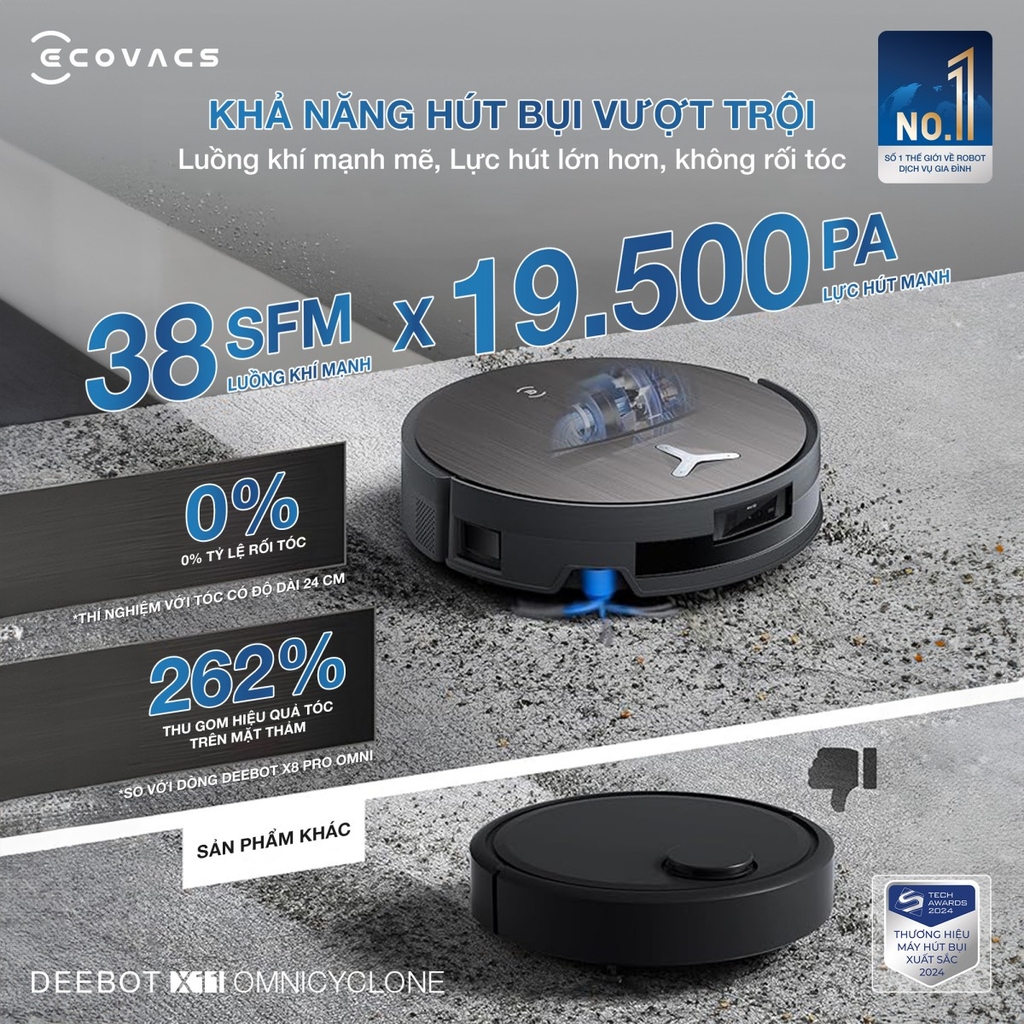 Robot hút bụi lau nhà Ecovacs DEEBOT X11 OmniCyclone