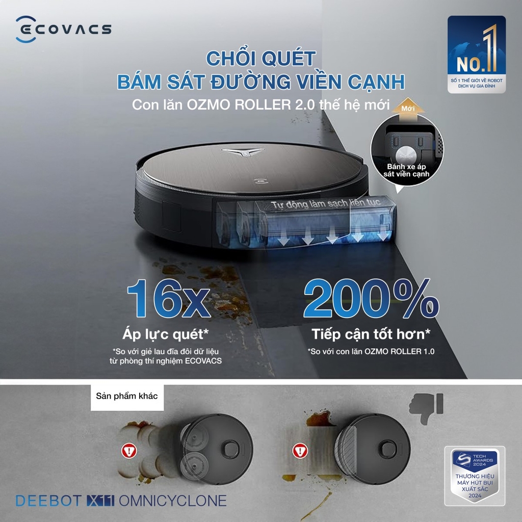 Robot hút bụi lau nhà Ecovacs DEEBOT X11 OmniCyclone