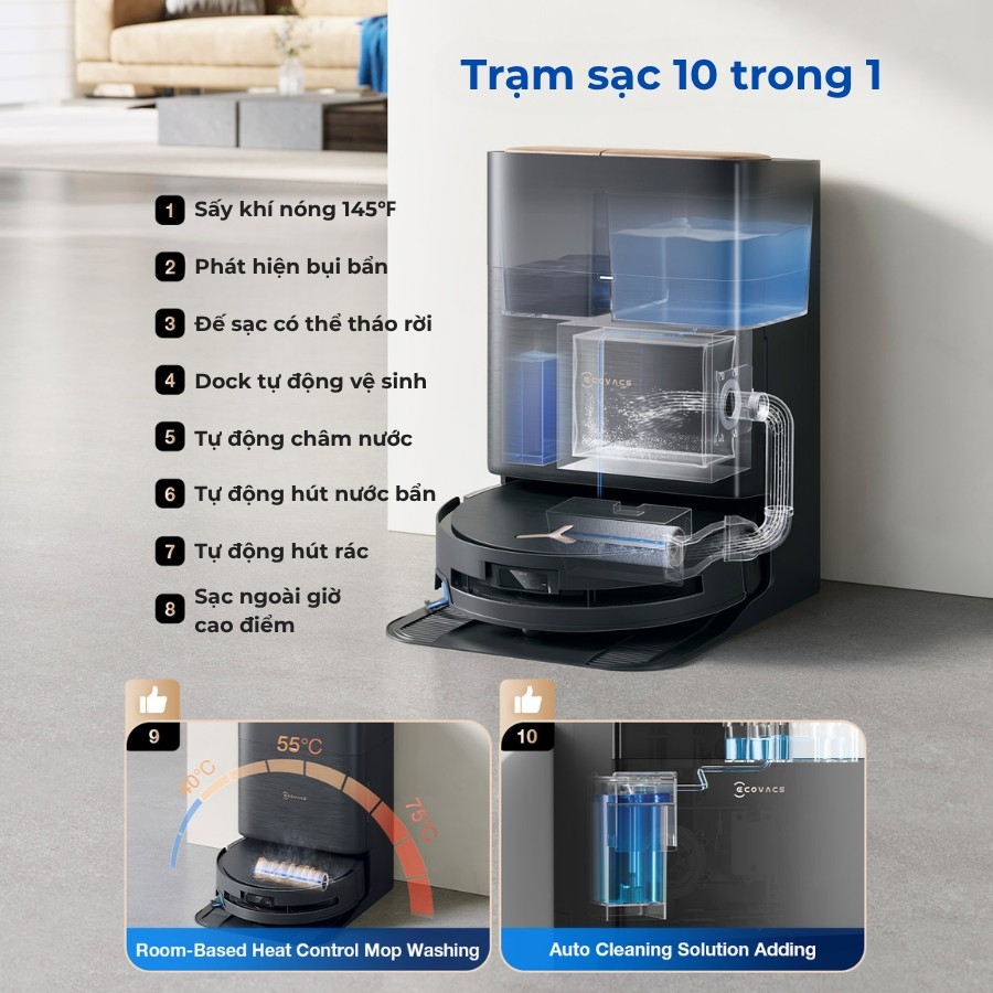 Robot hút bụi lau nhà Ecovacs Deebot X9 Pro Omni 