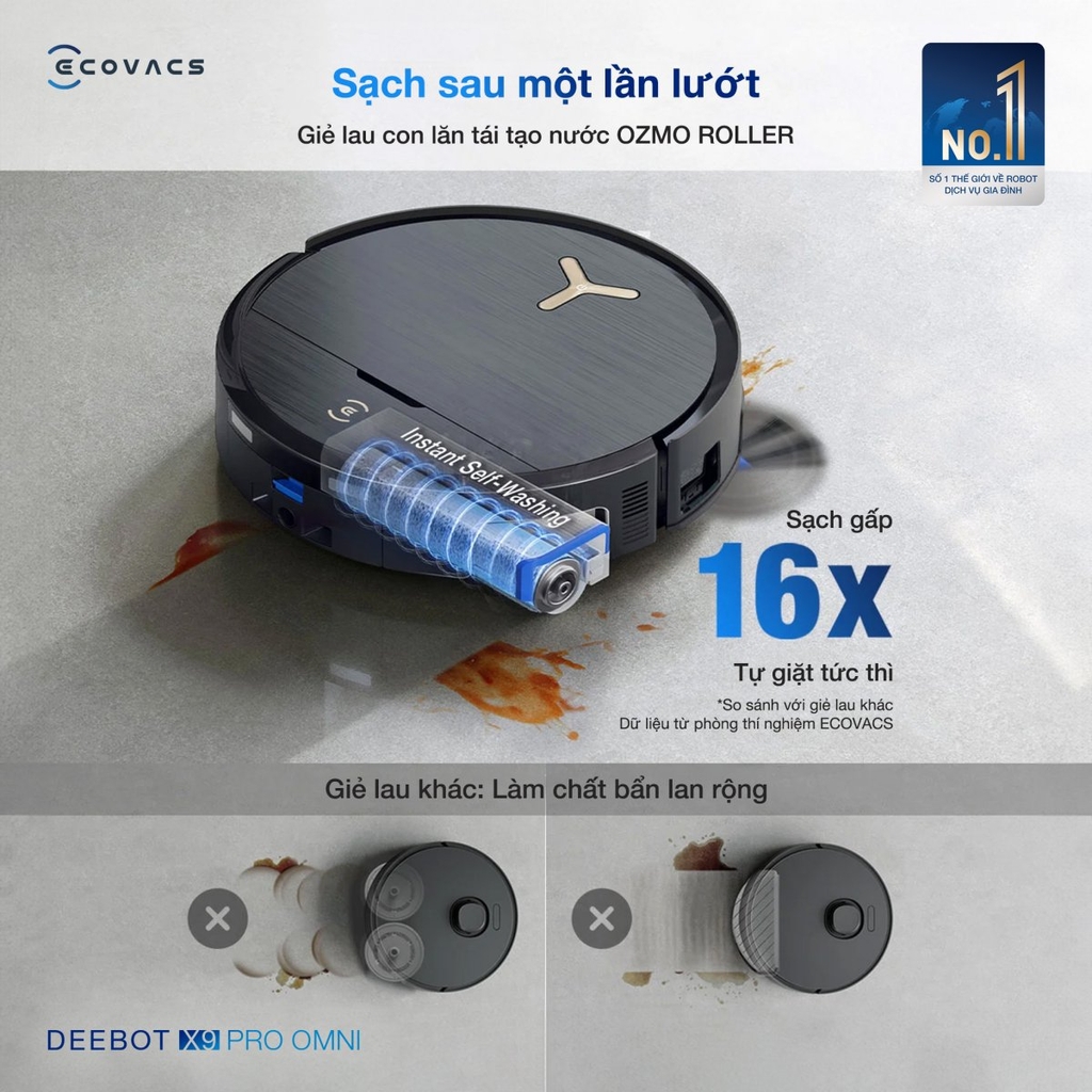 Robot hút bụi lau nhà Ecovacs Deebot X9 Pro Omni 